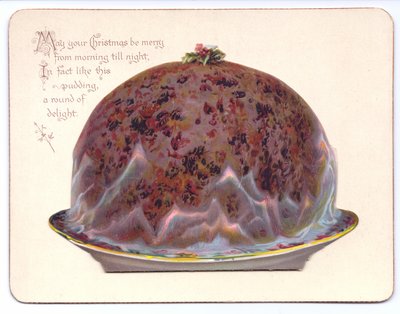 A Victorian New Year card of a young woman in widow