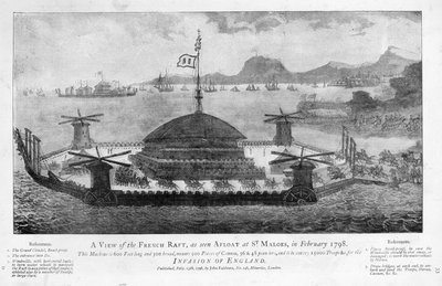 منظر للقارب الفرنسي في سانت مالو ، فبراير 1798 (أكواتنت) بواسطة مدرسة اللغة الإنجليزية