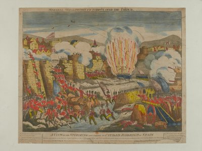 نظرة على العاصفة والاستيلاء على Ciudad Rodrigo في إسبانيا 1812 ، نشرها Oliver and Boyd 1812 بواسطة مدرسة اللغة الإنجليزية