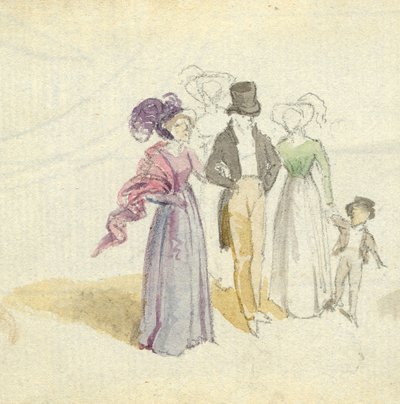 نزهة عائلية ، 1825 ج (مرحاض على ورق) بواسطة مدرسة اللغة الإنجليزية