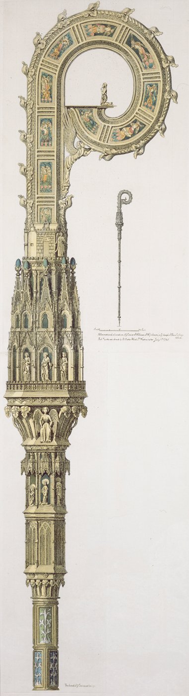 ارتفاع هندسي لكرز وليام ويكهام (c.1320-1404) نشر 1785 بواسطة مدرسة اللغة الإنجليزية