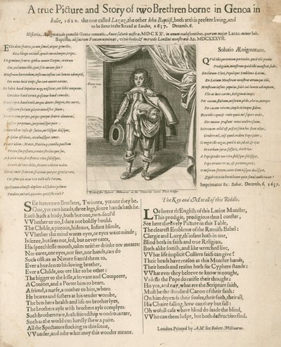 صورة حقيقية وقصة لشقيقين ولدوا في جنوة بإيطاليا ، 1620 بواسطة مدرسة اللغة الإنجليزية