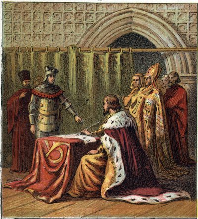 تنازل الملك ريتشارد الثاني ملك إنجلترا (1367-1400) عام 1399 لصالح ابن عمه هنري (هنري الرابع ملك إنجلترا) بواسطة مدرسة اللغة الإنجليزية