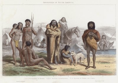 Aborigines of South America (coloured engraving) بواسطة مدرسة اللغة الإنجليزية