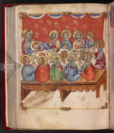 يضيف. 17466، f.107v العشاء الأخير بواسطة مدرسة اللغة الإنجليزية