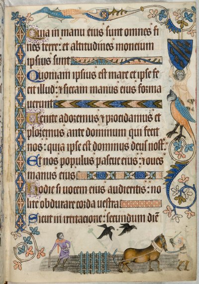 يضيف. 42130 الصحيفة 171 المروعة ، من "Luttrell Psalter" ، حوالي 1325 - 35 (ورق) بواسطة مدرسة اللغة الإنجليزية