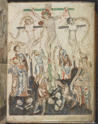يضيف. 47682 ، ص 32 ، الصلب ، من كتاب صور الكتاب المقدس هولكهام ، حوالي 1320 - 30 (ورق) بواسطة مدرسة اللغة الإنجليزية