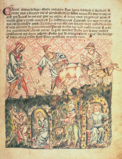 أضف 47682 ص. 6 قايين ونسله ، من "الكتاب المقدس هولخام" ، حوالي 1320 - 30 (ورق) بواسطة مدرسة اللغة الإنجليزية