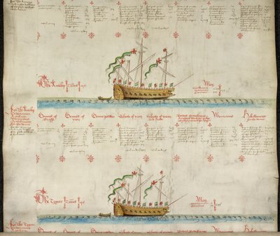 أضف MS 22047 The galleass The Antelop and The Tegar ، من "The Anthony Roll" بواسطة مدرسة اللغة الإنجليزية