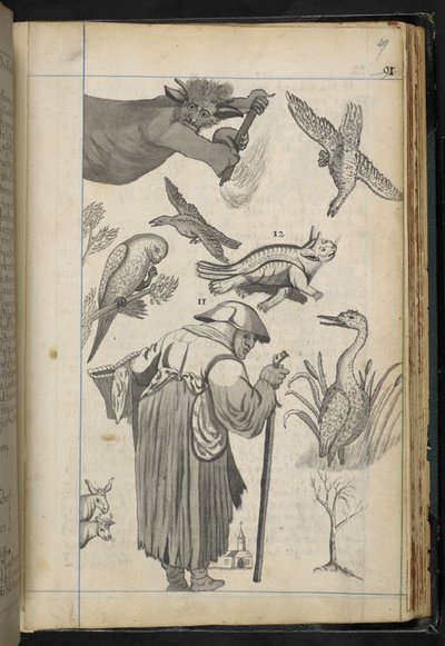 إضافة MS 32496 f.49r رسم توضيحي من "خطاب السحر كما تم تمثيله في عائلة السيد إدوارد فيرفاكس من فويستون" (نقش) بواسطة مدرسة اللغة الإنجليزية