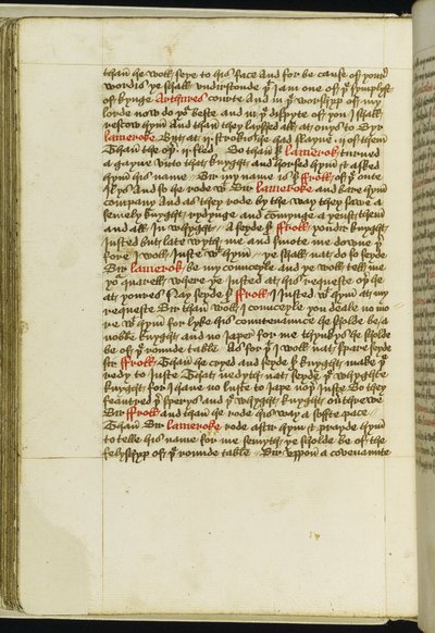 أضف MS 59678، f.185v "Le Morte Darthur" للسير Thomas Malory ، c.1481-83 (حبر على ورق) بواسطة مدرسة اللغة الإنجليزية