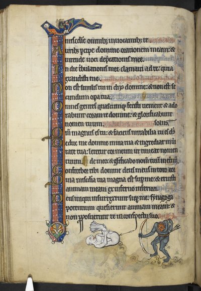 أضف MS 62925 f.87v من "Rutland Psalter" ، حوالي 1260 (الحبر واللون والذهب على الرق) بواسطة مدرسة اللغة الإنجليزية