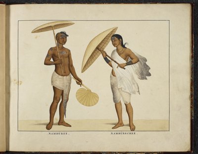 أضف Or 1335 اثنين من Kerala Brahmins ، حوالي 1828 (ليثو ملون يدويًا) بواسطة مدرسة اللغة الإنجليزية