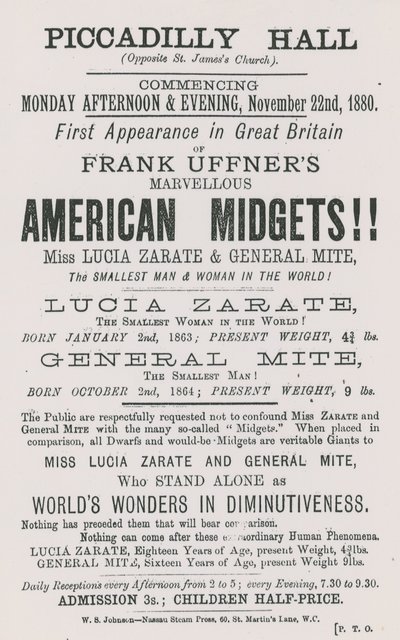 إعلان لـ Frank Uffners American Midgets بواسطة مدرسة اللغة الإنجليزية