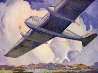 طائرة المستقبل (طباعة حجرية ملونة) بواسطة مدرسة اللغة الإنجليزية