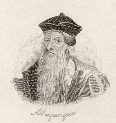 Afonso d&39;Albuquerque ، من "قاموس كراب التاريخي" ، نُشر عام 1825 بواسطة مدرسة اللغة الإنجليزية