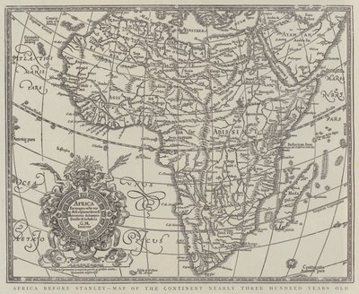 Africa before Stanley, Map of the Continent nearly Three Hundred Years Old (engraving) بواسطة مدرسة اللغة الإنجليزية