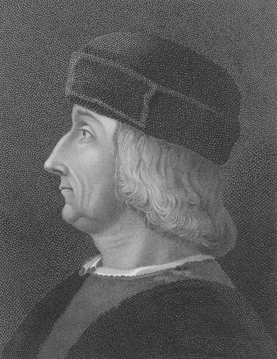 Aldus Manutius, after a portrait by Bellini (engraving) بواسطة مدرسة اللغة الإنجليزية
