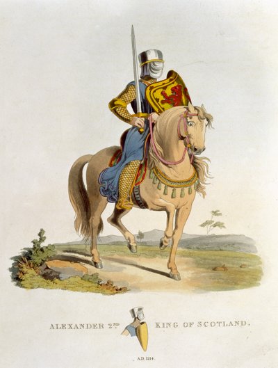 ألكسندر الثاني ، ملك اسكتلندا (1198-1249) 1214 ، من الدروع القديمة بقلم صامويل راش ميريك ، 1824 بواسطة مدرسة اللغة الإنجليزية