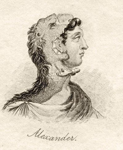 الإسكندر الأكبر ، من "قاموس كراب التاريخي" ، نُشر عام 1825 بواسطة مدرسة اللغة الإنجليزية