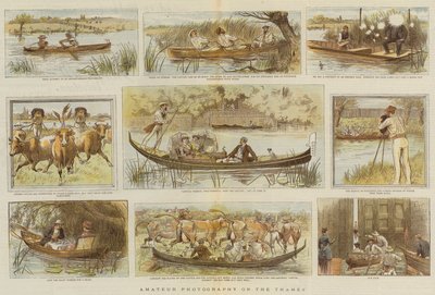 Amateur Photography on the Thames (colour litho) بواسطة مدرسة اللغة الإنجليزية