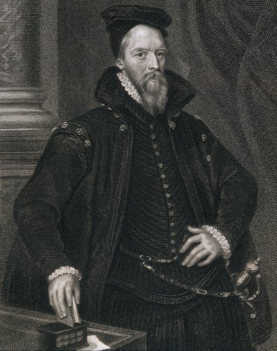 أمبروز دادلي (c.1528-90) ، من "صور بريتيش لودج" ، 1823 (النقش) بواسطة English School