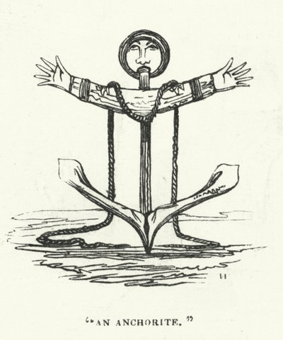 An Anchorite (engraving) بواسطة مدرسة اللغة الإنجليزية