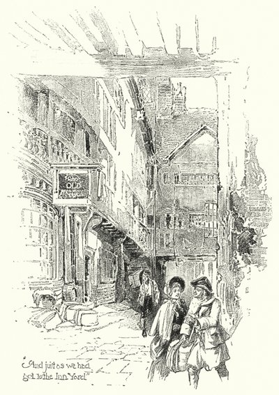 "And just as we had got to the Inn Yard" (litho) بواسطة مدرسة اللغة الإنجليزية