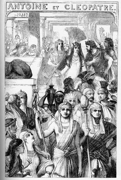 Antoine et Clopatre (Antony and Cleopatra) - رسم توضيحي في "" Completes de William Shakespeare "" "1866 - الرسوم التوضيحية والشكل العام لهذه الطبعة مستعار من شكسبير المصور لكاسيل ، المنشور في لندن بواسطة مدرسة اللغة الإنجليزية