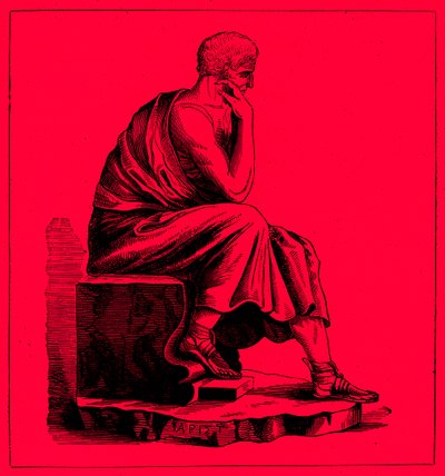 أرسطو ، رسم توضيحي من تاريخ العالم المصور ، تم نشره عام 1880 (صورة محسنة رقميا) بواسطة مدرسة اللغة الإنجليزية