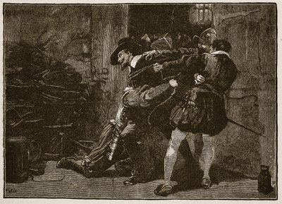 القبض على جاي فوكس ، رسم توضيحي من Cassells Illustrated History of England (sepia photo) بواسطة مدرسة اللغة الإنجليزية