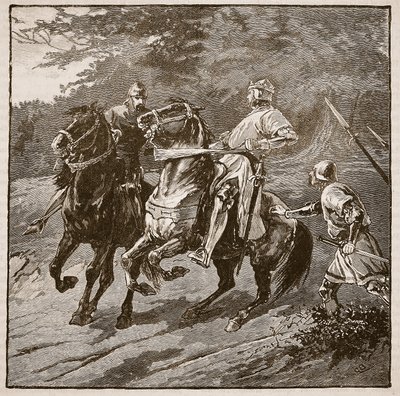 اعتقال الملك ريتشارد ، رسم توضيحي من Cassells Illustrated History of England (sepia photo) بواسطة مدرسة اللغة الإنجليزية