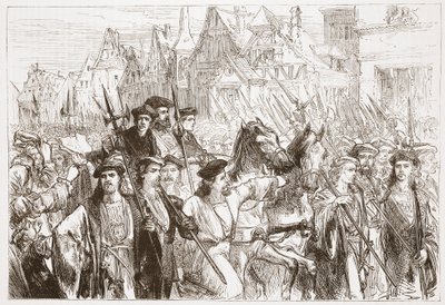 وصول اللاهوتيين في Wittemberg إلى Leipsic ، توضيح من تاريخ البروتستانتية بقلم جيمس أيتكين ويلي (1808-1890) ، حانة. 1878 بواسطة مدرسة اللغة الإنجليزية