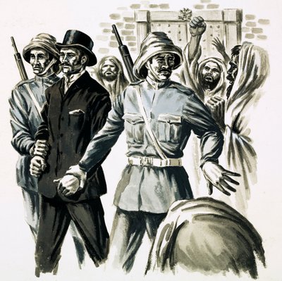 زار آرثر إيفانز العديد من بؤر التوتر في أوروبا (جواش على ورق) بواسطة مدرسة اللغة الإنجليزية