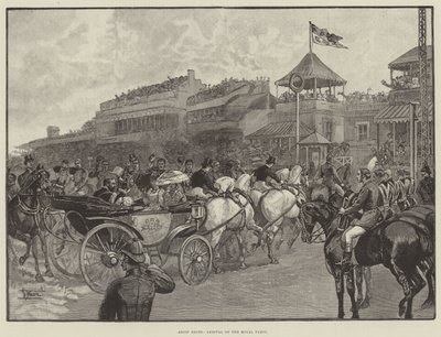 Ascot Races, Arrival of the Royal Party (engraving) بواسطة مدرسة اللغة الإنجليزية