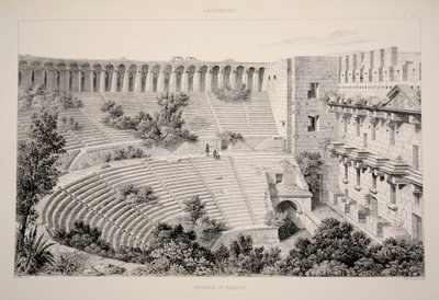 Aspendu - داخل المسرح ، حانة. 1863 ليثوجراف. بواسطة مدرسة اللغة الإنجليزية