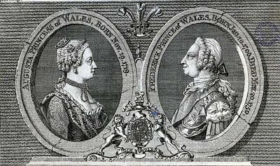 أوغوستا ، أميرة ويلز (1719-1772) وفريدريك لويس ، أمير ويلز (1707-1707) ، نصب تذكاري من مجلة جنتلمان بواسطة مدرسة اللغة الإنجليزية