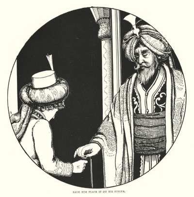 جعله يضعه على إصبعه (نقش) بواسطة مدرسة اللغة الإنجليزية