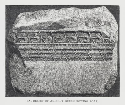 Bas-relief of ancient Greek rowing boat (engraving) بواسطة مدرسة اللغة الإنجليزية