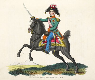 برنادوت ، ولي عهد السويد ، حانة. بقلم ريتشارد إيفانز ، إنغر رومني ، توضيح من سرد تاريخي لمعركة واترلو بقلم ويليام مودفورد ، 1816 بواسطة مدرسة اللغة الإنجليزية