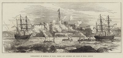 قصف مومباسا بواسطة HMS Nassau و Rifleman و Boats of HMS London (نقش) بواسطة مدرسة اللغة الإنجليزية