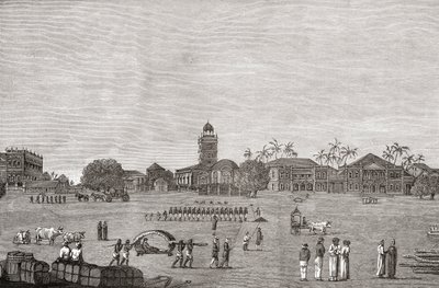 بومباي جرين ، جنوب مومباي ، الهند عام 1767 ، من "تاريخ قصير للشعب الإنجليزي" بقلم جي آر جرين ، نُشر عام 1893 بواسطة مدرسة اللغة الإنجليزية