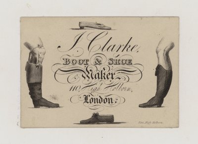Boot and Shoemaker ، J Clarke ، البطاقة التجارية بواسطة مدرسة اللغة الإنجليزية