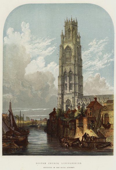 Boston Church, Lincolnshire (chromolitho) بواسطة مدرسة اللغة الإنجليزية