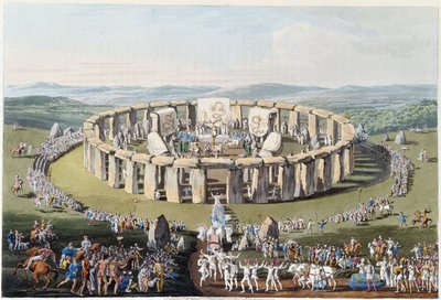Breton festival on a megalithic field (with dolmens and menhirs) - in “” Celts and Goths, customs of the inhabitants of the British Isles of the early 6th century and the Goth nations of the west coast of the Baltic””, by S.R. Meyrick and Ch. Smith بواسطة مدرسة اللغة الإنجليزية