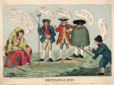 خراب بريتانيا ، حانة. 1779 (نقش ملون باليد) بواسطة مدرسة اللغة الإنجليزية