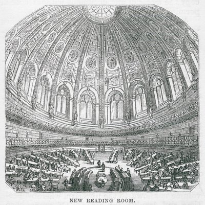 المتحف البريطاني: غرفة القراءة الجديدة (نقش) بواسطة مدرسة اللغة الإنجليزية