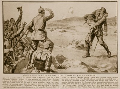 ضابط بريطاني يهب حياته لإنقاذ حياة عدو جريح ، 1914-1919 بواسطة مدرسة اللغة الإنجليزية