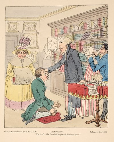 Bumpology, pub. 1826 (hand coloured engraving) بواسطة مدرسة اللغة الإنجليزية