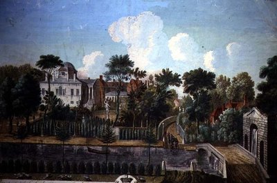 بيرلينجتون هاوس ، تشيسويك ، صممه ويليام كينت (1685-1748) 1725-36 (نقش ملون) بواسطة مدرسة اللغة الإنجليزية
